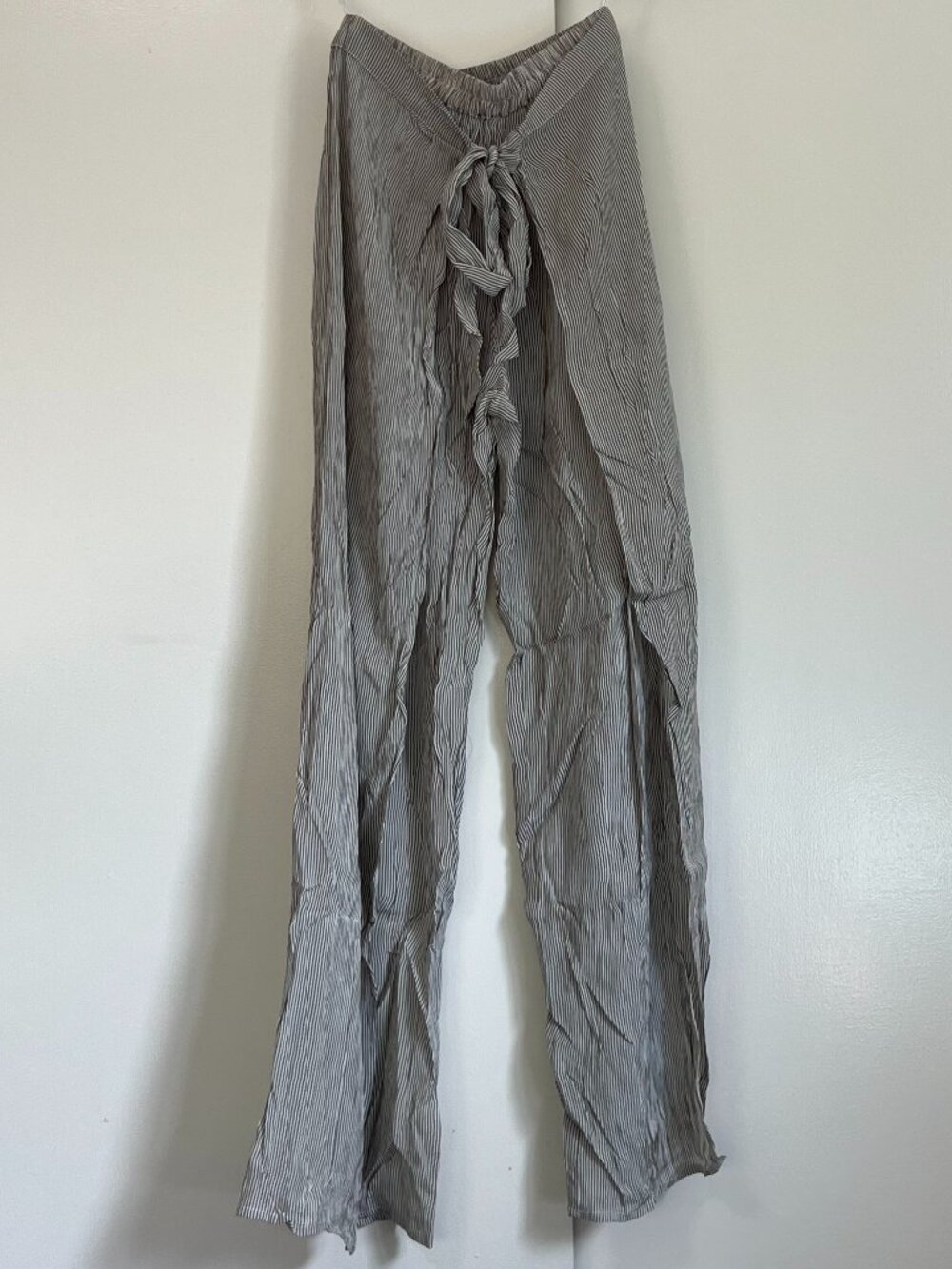 Faithful the Brand Front Tie Flowy Striped Pants